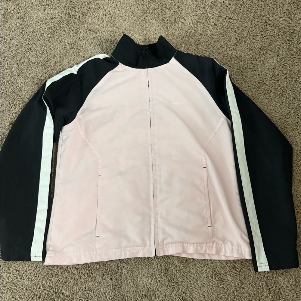 Reebok Pink and Black Bomber Jacket